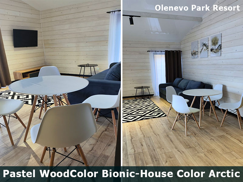 Інтер'єр біла лазур по дереву