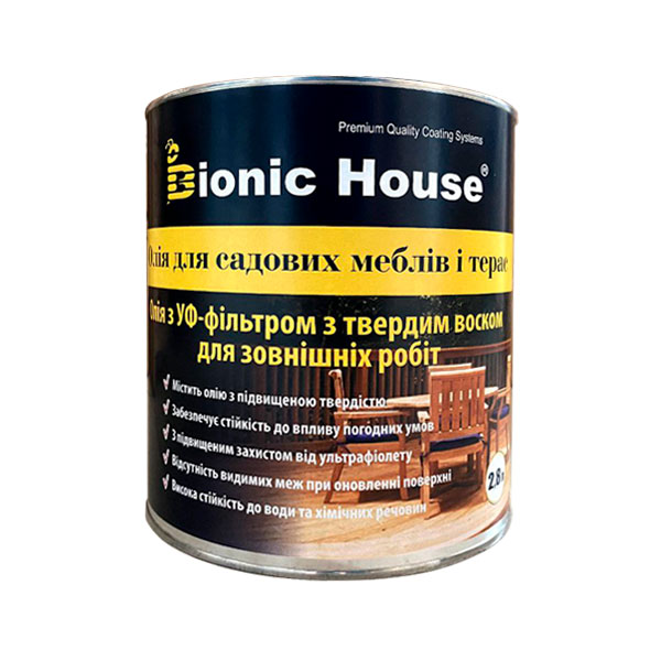 Олія для дерев'яних садових меблів для зовнішніх робіт